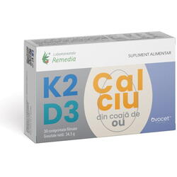 Vitamina K2 + D3 + COLAGEN + CALCIU (DIN COAJĂ DE OU) 30cpr