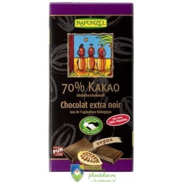 Rapunzel Ciocolata bio amaruie 70% cacao vegana 80 gr BIO