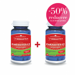 Herbagetica Parasites 12 Detox forte 60 capsule + 60 cps 1/2 Gratis
