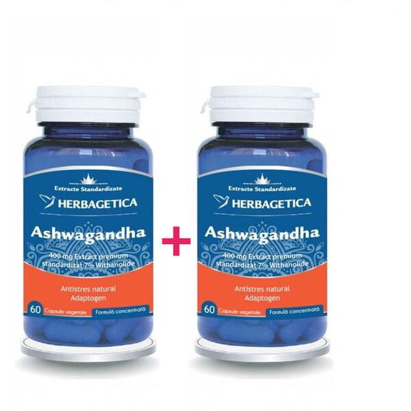 Herbagetica Ashwagandha 60 capsule + 60 cps 1/2 Gratis
