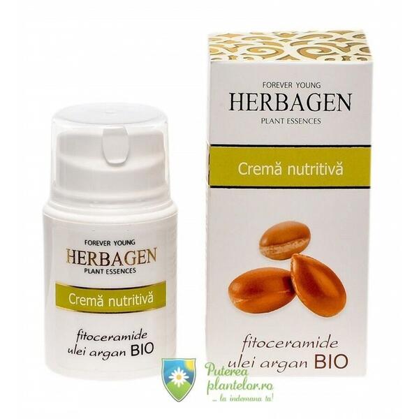 Herbagen Crema nutritiva cu fitoceramide si ulei de argan Bio 50 ml