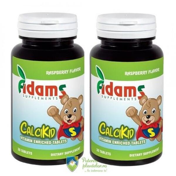 Adams Vision CalciKid 30 tablete masticabile 1+1 Gratis
