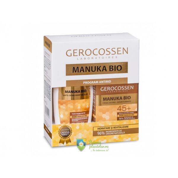Gerocossen Set Cadou Manuka Bio - Crema antirid 45+ si Lapte demachiant micelar