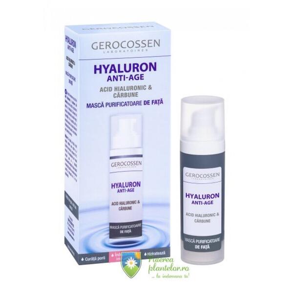 Gerocossen Masca fata Hyaluron Anti-Age cu Acid hialuronic si Carbune de bambus 30 ml