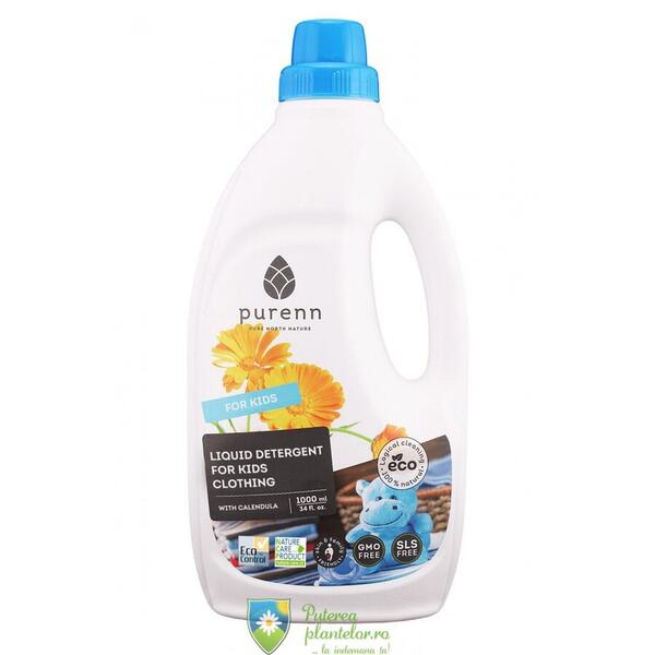 Purenn Detergent Lichid Bio pentru rufe copiilor cu Galbenele 1 l