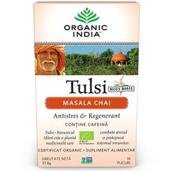 Organic India Ceai Tulsi (Busuioc Sfant) Masala Chai 18 plicuri BIO