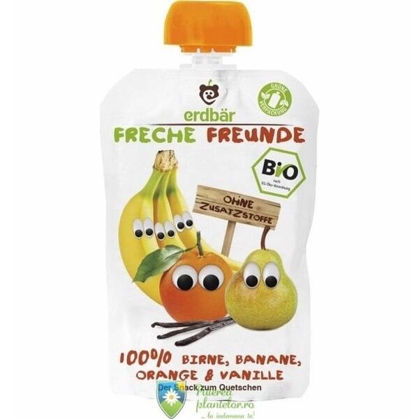 Erdbar Freunde Piure de pere, banane, portocale si vanilie bio 100 gr