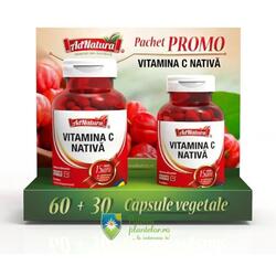 Pachet Promo Vitamina C Nativa 60 capsule + 30 capsule