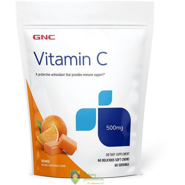 GNC Live Well Vitamina C 500mg aroma portocale 60 caramele