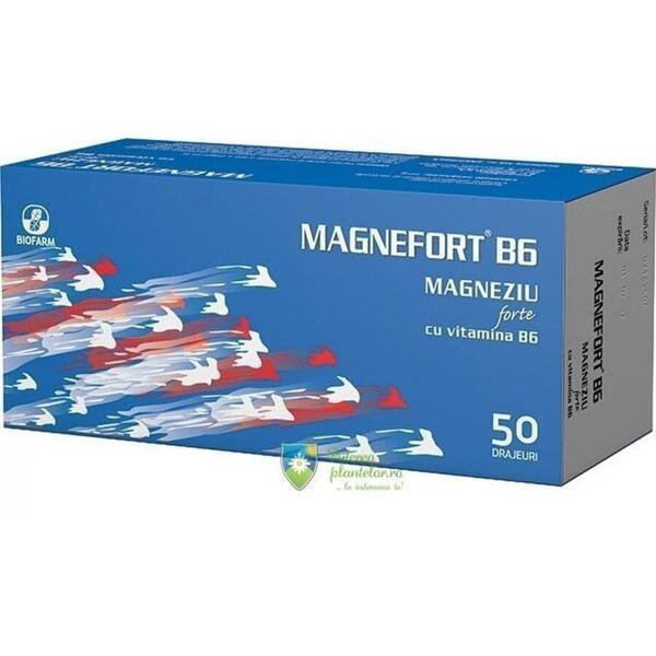 Biofarm Magneziu forte cu vitamina B6 (Magnefort) 50 drajeuri