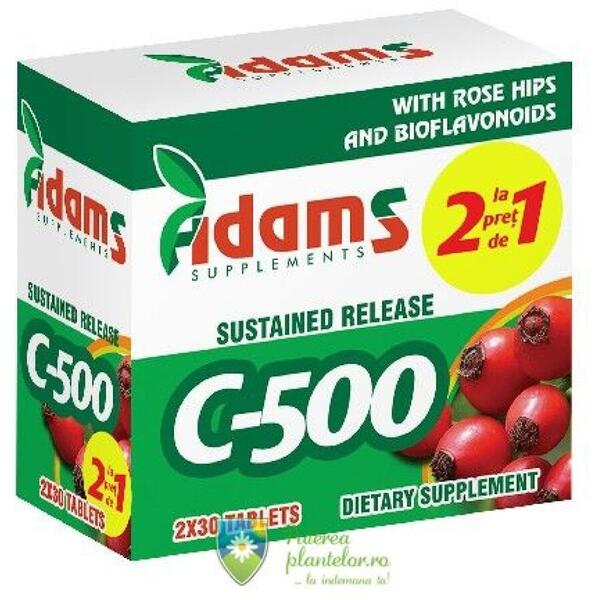 Adams Vision Vitamina C 500mg cu macese 30 tablete 1+1 Gratis