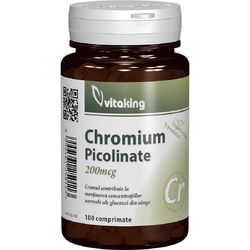 Vitaking Crom picolinat 200mcg 100 comprimate