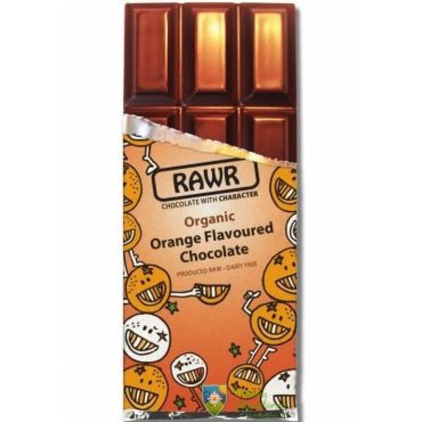 RawrChoc Ciocolata organica cu portocale raw 60 gr