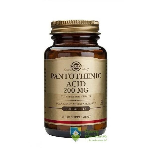 Solgar Pantothenic acid 200mg 100 tablete