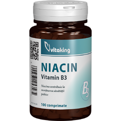 Vitaking Vitamina B3 (niacina) 100mg 100 comprimate