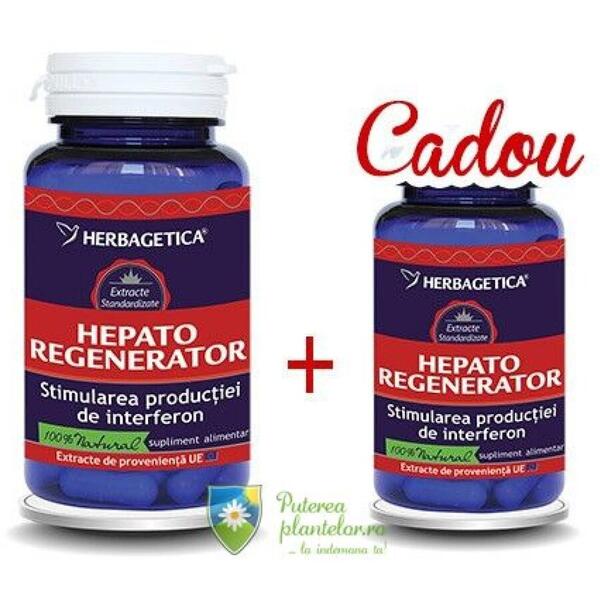 Herbagetica Hepato Regenerator 60 cps + 10 cps Gratis
