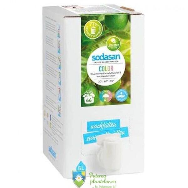 Sodasan Detergent Bio Lichid rufe albe si color Lime 5 l