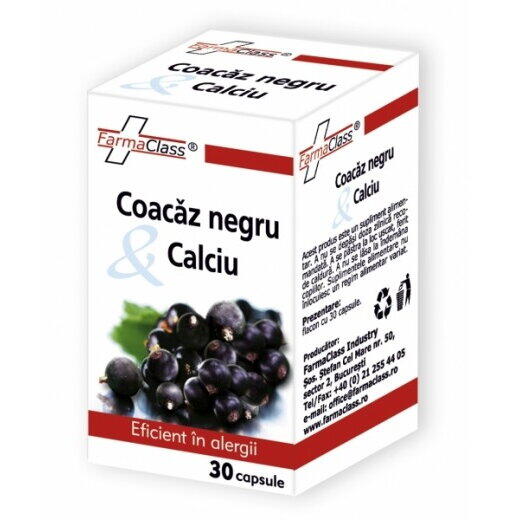 FarmaClass Coacaz negru si calciu 30 capsule