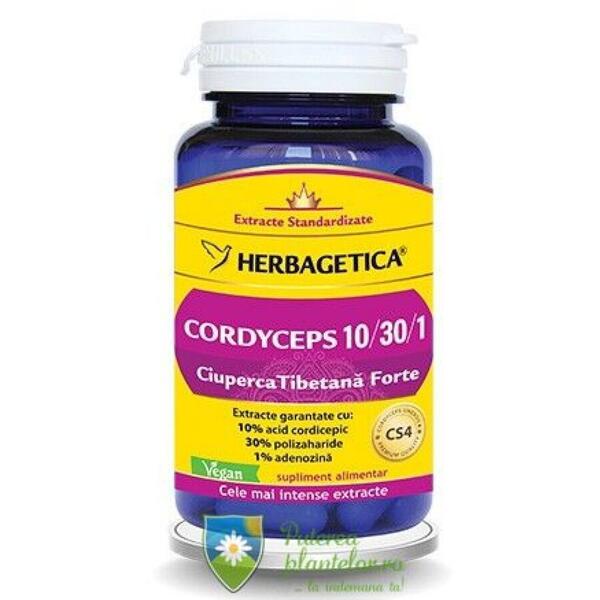 Herbagetica Cordyceps Ciuperca Tibetana Forte 30 capsule