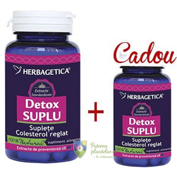 Herbagetica Detox Suplu 60 capsule + 10 capsule Gratis