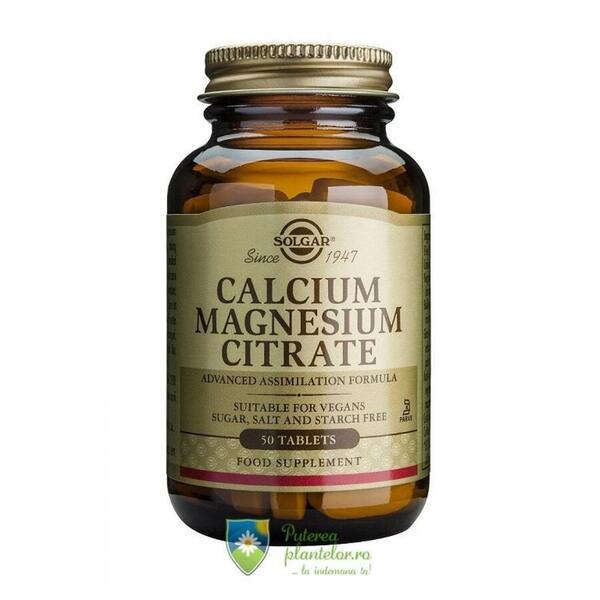 Solgar Calcium Magnesium citrate (Citrat de Ca si Mg) 50 tablete