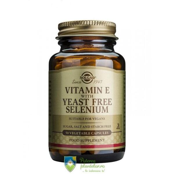 Solgar Vitamina E cu Selenium 50 capsule vegetale