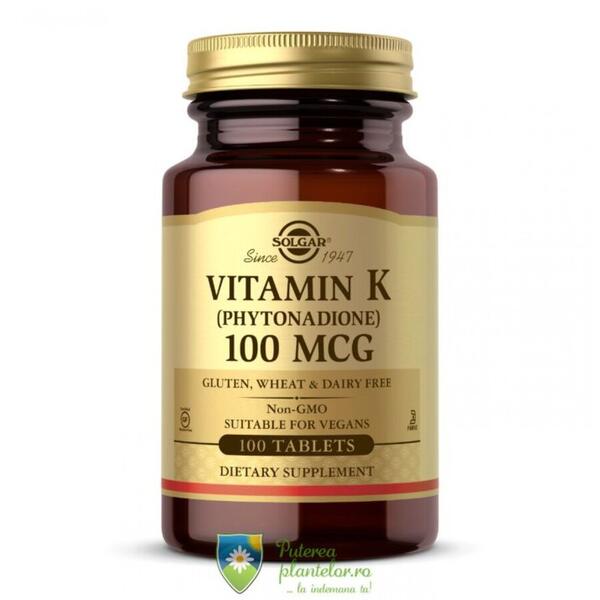 Solgar Vitamina K1 100mcg 100 tablete