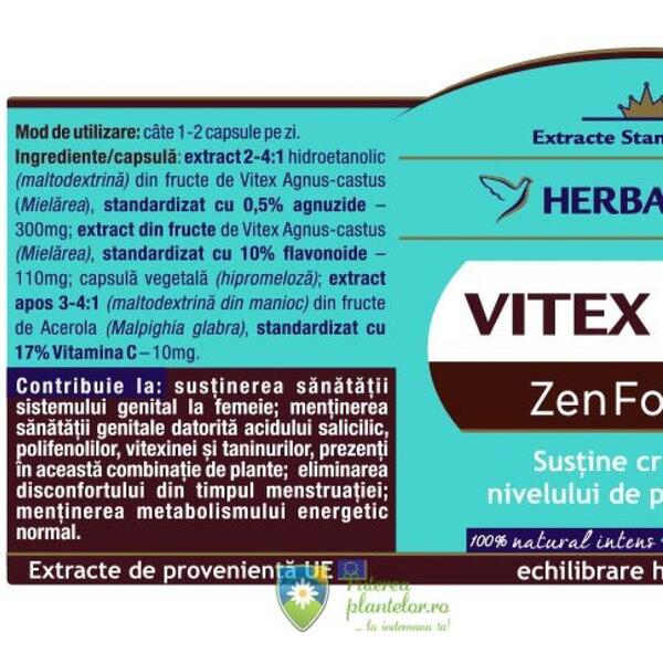 Herbagetica Vitex 0.5/10 Zen Forte 30 capsule