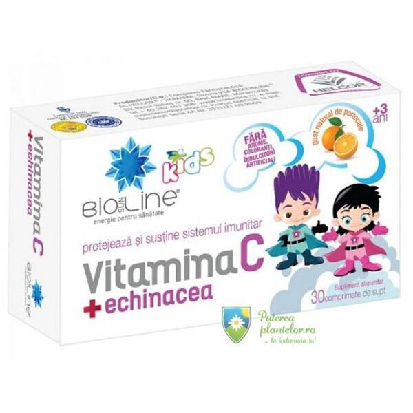 Helcor Pharma Vitamina C cu Echinacea pentru copii 30 comprimate de supt