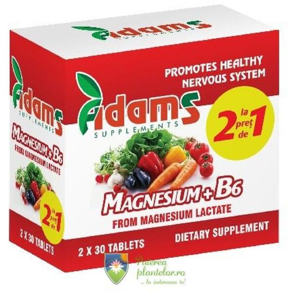 Adams Vision Magneziu+B6 30 tablete 1+1 Gratis