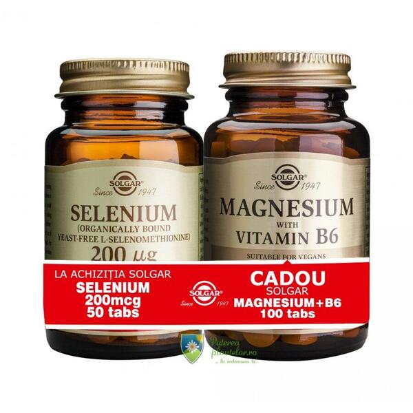 Solgar Selenium 200mcg 50 tb + Magnesium cu B6 100 tb Pachet
