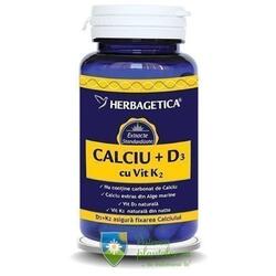 Herbagetica Calciu + D3 cu Vitamina K2 60 capsule