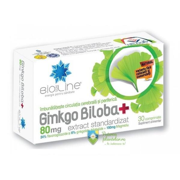 Helcor Pharma Ginkgo Biloba 80mg cu magneziu 30 comprimate