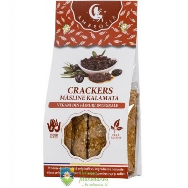 Ambrozia Crackers vegani cu masline kalamata 125 gr