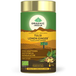 Organic India Ceai Tulsi (Busuioc Sfant) cu Lamaie si Ghimbir 100 gr
