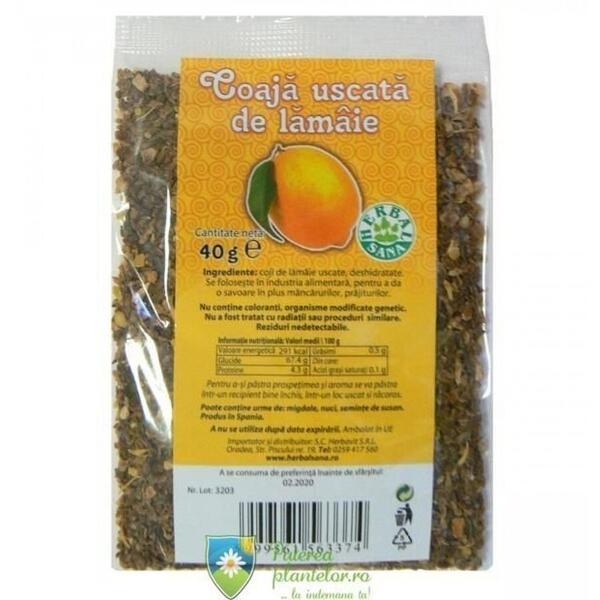 Herbavita Coaja uscata de lamaie 40 gr